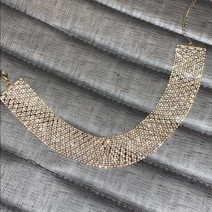 Gold crystal collar necklace